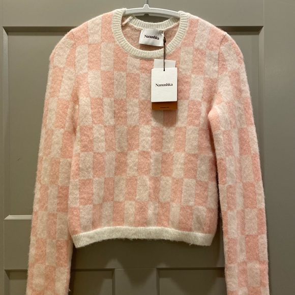 NWT Nanushka Feline Sweater Pink and Cream - Size - Picture 13 of 16